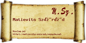 Matievits Szórád névjegykártya